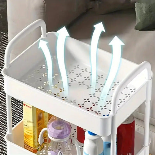 Carrito Carro Organizador Ruedas Multiuso 3 Niveles Norplat Blanco