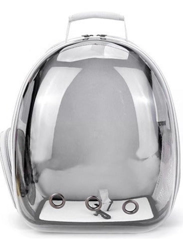 Mochila Bolso Transportes Transparente Mascotas Perros Gatos Gris