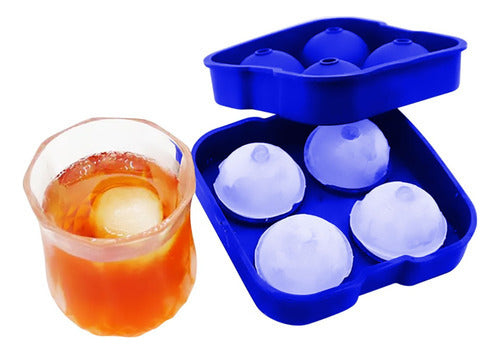 Molde De Silicona Para Bolas De Hielo 4.5 Cm - Cukin Azul Oscuro