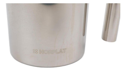 Cafetera Manual Prensa Francesa Acero Cafe 800ml - Norplat Plateado