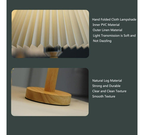 Lampara De Velador Usb Norplat - Mesa Dormitorio Escritorio Marrón Claro Beige