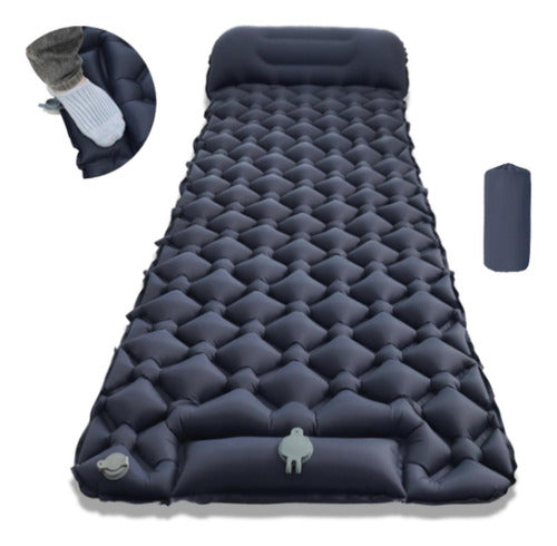 Colchoneta Inflable Plegable Norplat - Acampar Y Senderismo Azul Oscuro