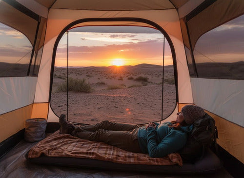 Tienda Familiar 8 A 12 Personas Impermeable Carpa Camping Naranja