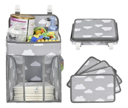 Organizador Pañales Cambiador Cuna Carrito Pañal - Norplat Gris