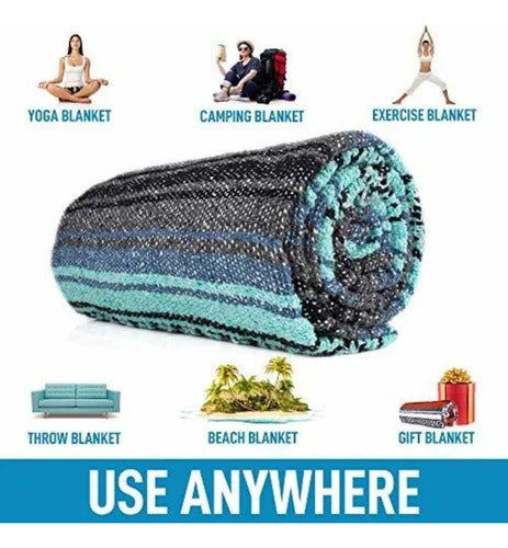 Mantas Mexicanas Hechas A Mano, Manta De Sarape Tejida A Man Negro Carbon Y Ceniza