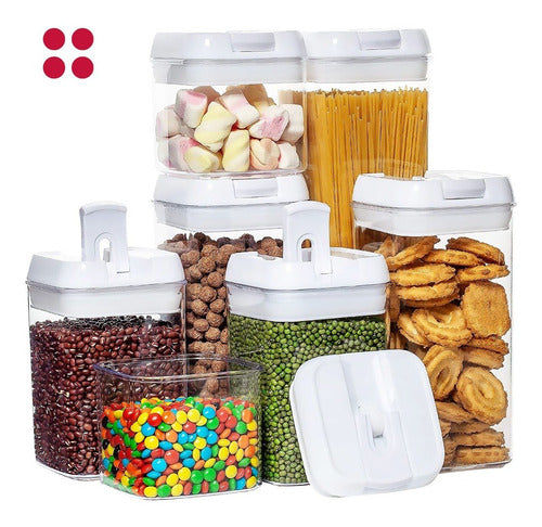 Pack De 7 Contenedores Para Alimentos Herméticos - Cukin Blanco