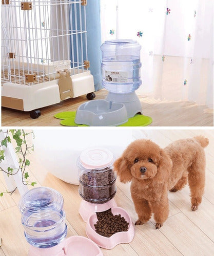 Dispensador Automático Bidón Agua Para Mascota Perros Gatos Gris