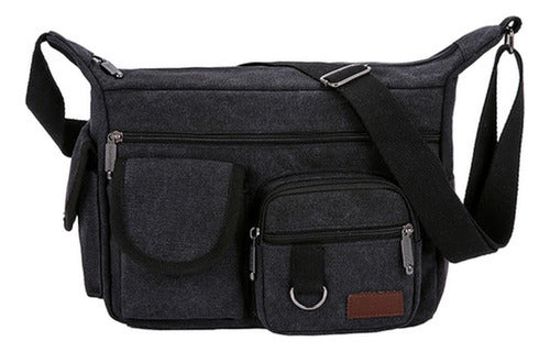 Bandolera Maletin Hombre Grande Capacidad Bolsillos Norplat Negro