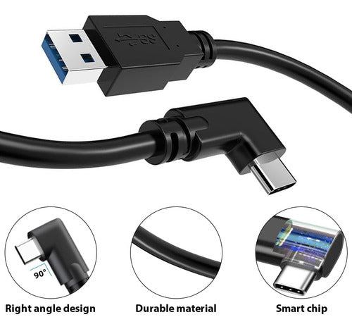Cable Usb Para Oculus Link Quest 2 5mt 5gbps - Norplat Negro