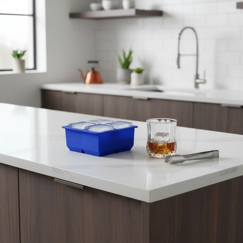Molde De Silicona Para Cubos De Hielo 5cm - Cukin Azul Eléctrico