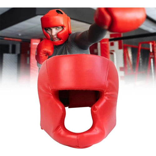 Casco Boxeo Cabezal De Protección Mma Taekwondo - Norplat Rojo L