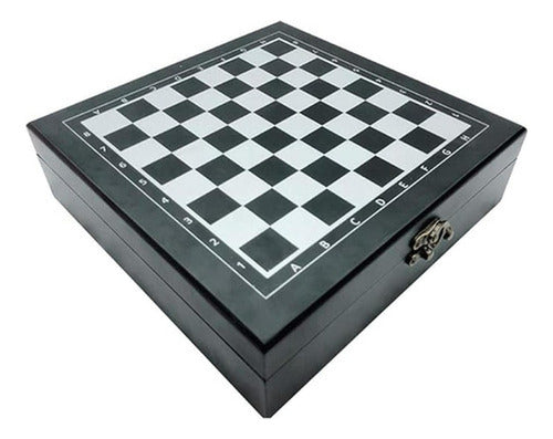 Tablero Ajedrez Madera 4en1 + Domino Naipes Dados - Norplat