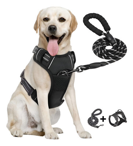 Norplat Pechera Perro Arnes Anti Tirones Reflectante Negro M Anti-tirones