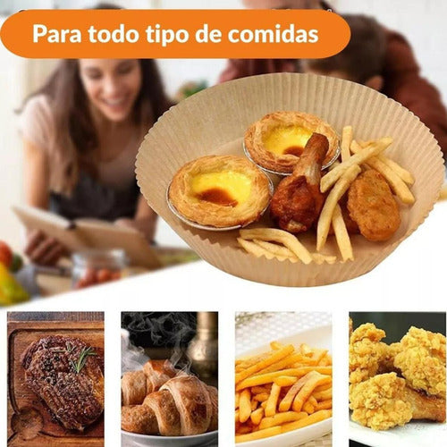 Papel Freidora Aire X100 Antiadherente Air Fryer Desechable Marrón Claro
