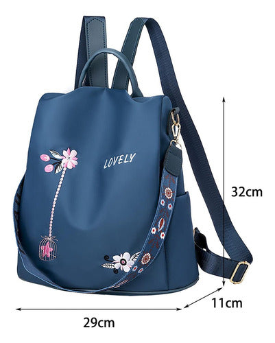 Mochila Bolsa De Mujer Impermeable Tik Tok Viral - Norplat Negro Floreado