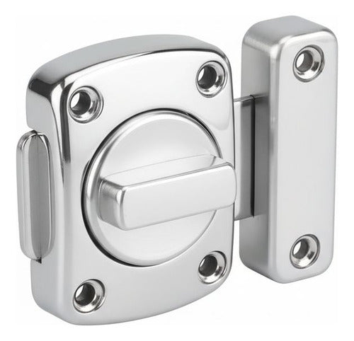 2 Pestillos Cerradura Puerta Gabinete Turn 40mm Baño Norplat Plateado
