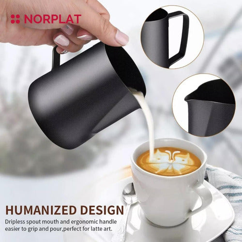 Jarra Para Texturizar Leche 350ml Espuma Latte Barista Cukin