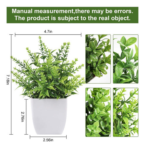 Norplat 4 Plantas Artificiales Decorativas Hogar Macetas Blanco