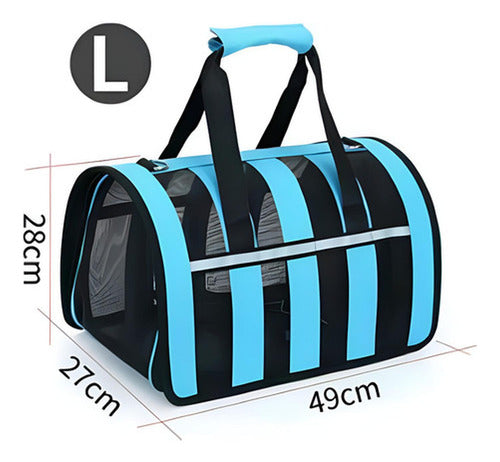 Bolso Transporte Mascota Norplat - Transportador Perro Gato Azul
