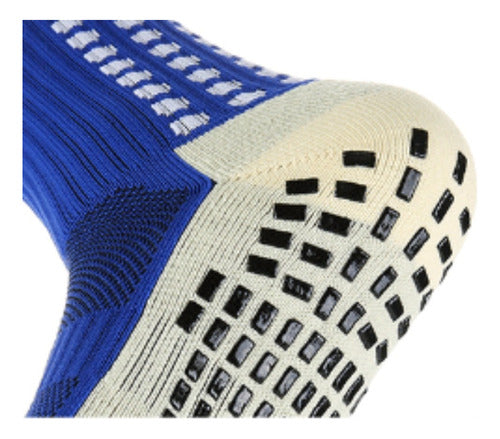 Calceta Fútbol Antideslizante + Calceta S/pie Niño Infantil Azul