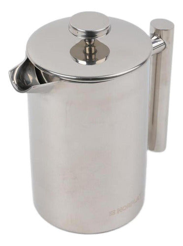 Cafetera Manual Prensa Francesa Acero Cafe 800ml - Norplat Plateado