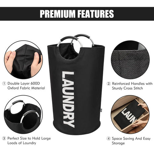 Bolsa Cesto Plegable Para Ropa Sucia Negro