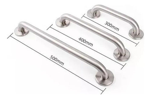 Pack 3 Manillas Barra De Seguridad Baño Wc Ducha - Norplat Plateado