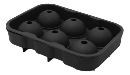 Molde De Silicona Para 6 Bolas De Hielo 4.5 Cm Negro