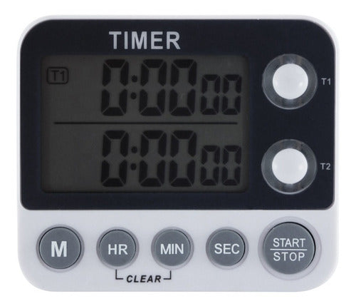 Temporizador De Cocina Doble Imantado - Timer - Cukin Blanco