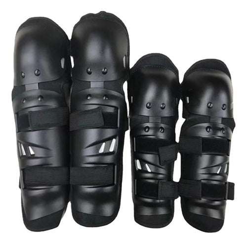 Set Rodilleras Y Coderas Articuladas Protección - Eciclos Negro M