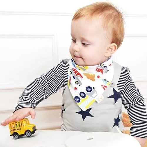 Pack 8 Bandanas Baberos Impermeables Suave Algodón Cute Mixto Mixto Unica