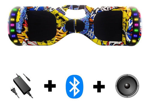 Patineta Smart Balance Speaker Bluetooth - Rebelde Eciclos Yellow Comic Clown (amarillo)