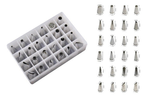 Norplat Kit 24 Boquillas Pastelera Acero Inox Reposteria Plateado