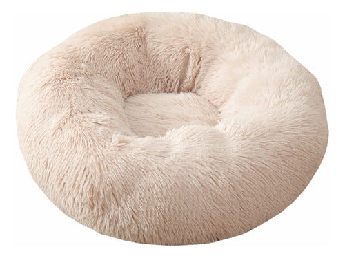 Cama Mascota Perro Grande Antiestres 110cm Talla Xxl Norplat Crema Liso