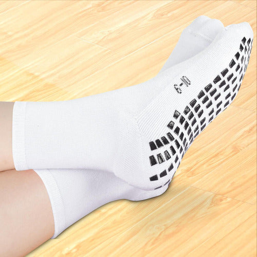 Calcetines Antideslizantes Futbol Medias Deportivas Norplat Blanco