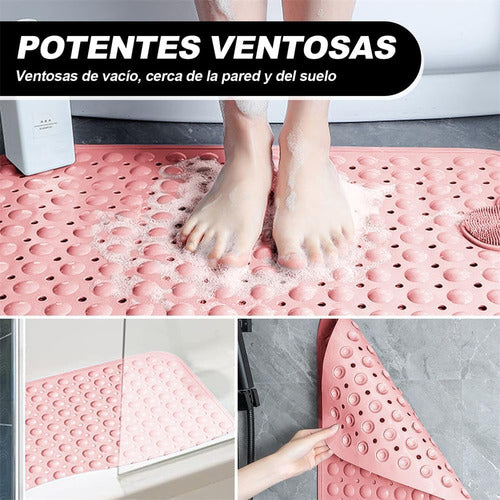 Piso Goma Antideslizante Para Ducha Tinas Alfombra - Norplat Rosa