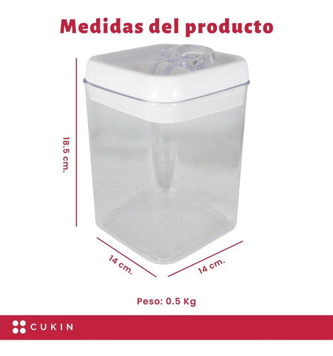 Contenedor Alimentos Hermético Cierra Fácil 1.7 Lts - Cukin Blanco