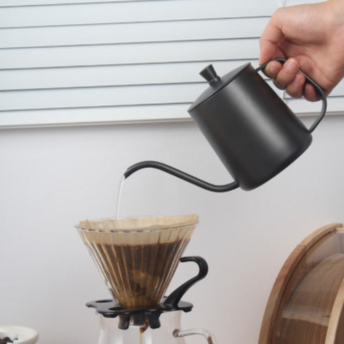 Tetera Cuello Cisne Negra 350 Ml Café Te De Acero Inoxidable Negro