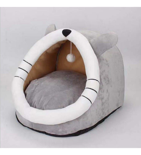 Casa Cama Plush Iglú Nido Mascota Perro Gatos - Wuf Gris 03