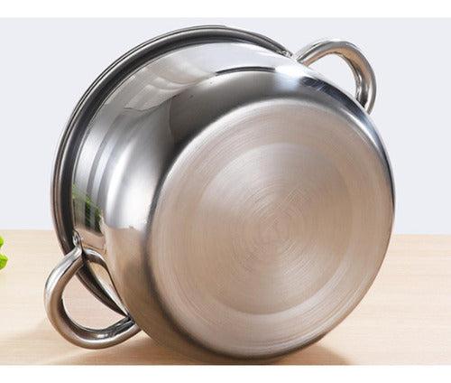 Bateria De Cocina Acero Inoxidable 4 Ollas Induccion Norplat Plateado