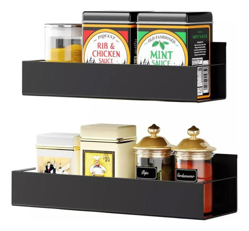 2 Estante Organizador Magnético Cocina Multiuso - Norplat Negro