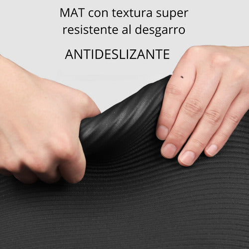 Colchoneta Yoga Mat Pilates 15mm + Bolso Transporte Norplat Negro