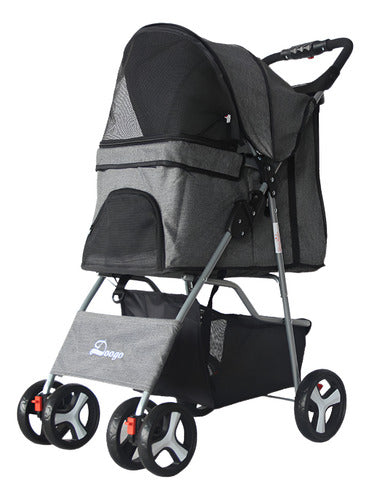 Coche Para Mascotas Perros Gato Carrito Aire Libre - Norplat Gris