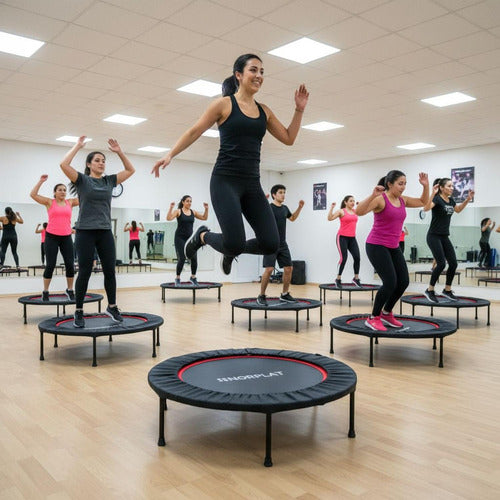 Trampolín Fitness 100cm Plegable Cama Elástica - Norplat Negro