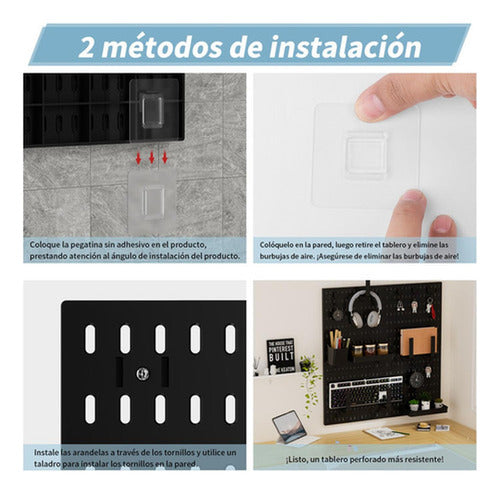 Organizador De Escritorio Pegado A La Pared - Norplat Negro