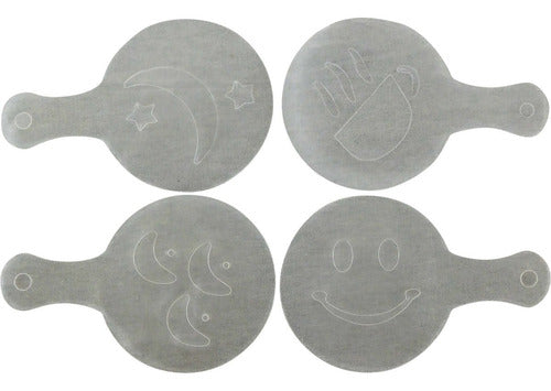 16 Plantillas Stencils Decorar Cafes Pan Cupcakes - Norplat 01