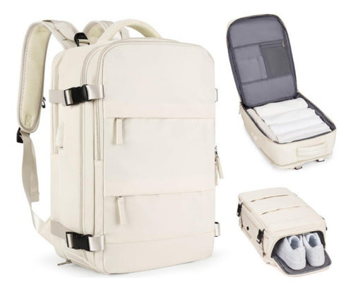 Mochila Notebook Viaje Ligera Vuelo Cabina Mano - Norplat Salmón Liso