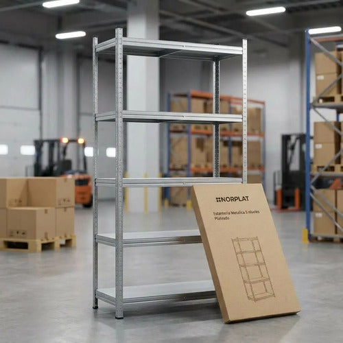 Estante Repisa Metálica Armable Mecano Rack 180x90 - Norplat Plateado
