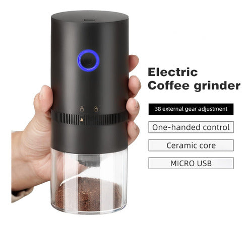 Molinillo Café Electrico Norplat Moledor Portátil Recargable Negro
