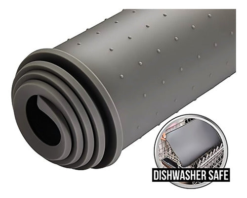 Alfombra Comedero Silicona Para Mascota Anti-salpicadura Wuf Gris